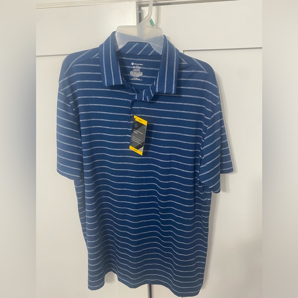 Classic Blue Striped Polo Shirt